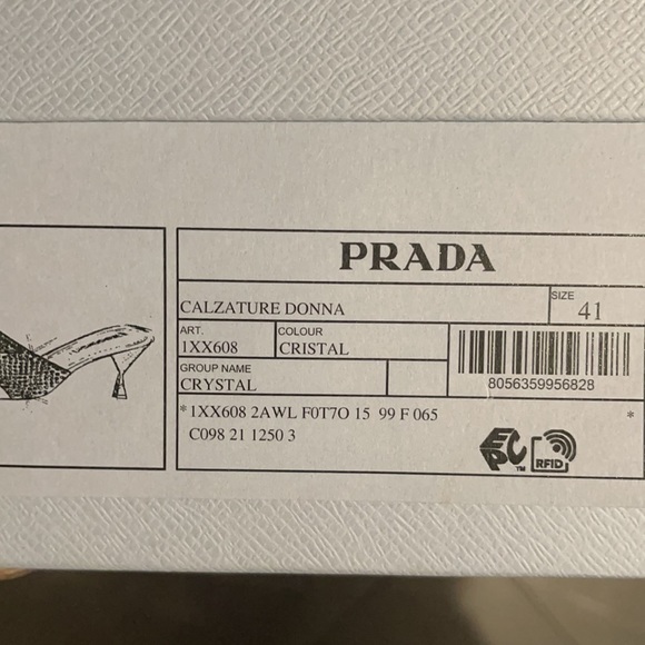 Authentic New Never Worn Prada Calzature Donna Sandals with Crystals - Picture 10 of 10